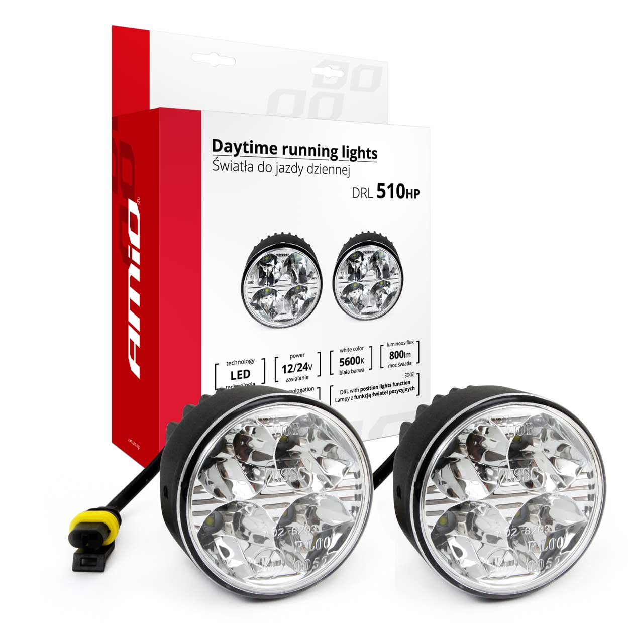 01524/AM . ΦΩΤΑ ΗΜΕΡΑΣ DRL 12/24V 11,16W 8xSMD LED 800lm DRL 510HP ΣΤΡΟΓΓΥΛΟΙ 70mm 2ΤΕΜ