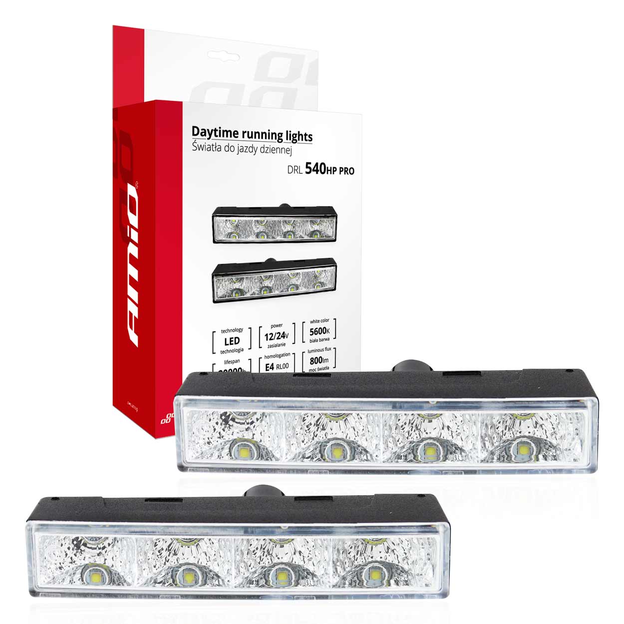 01528/AM . ΦΩΤΑ ΗΜΕΡΑΣ DRL 540HP PRO 12/24V 6W 4xSMD LED 800lm 125x24x50>30mm 2ΤΕΜ