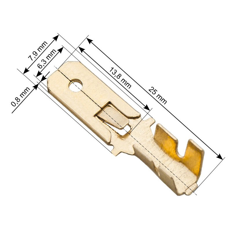 DM-43-102 . Ακροδέκτες χωρίς Μόνωση Αρσενικοί 6.3mm 100τμχ