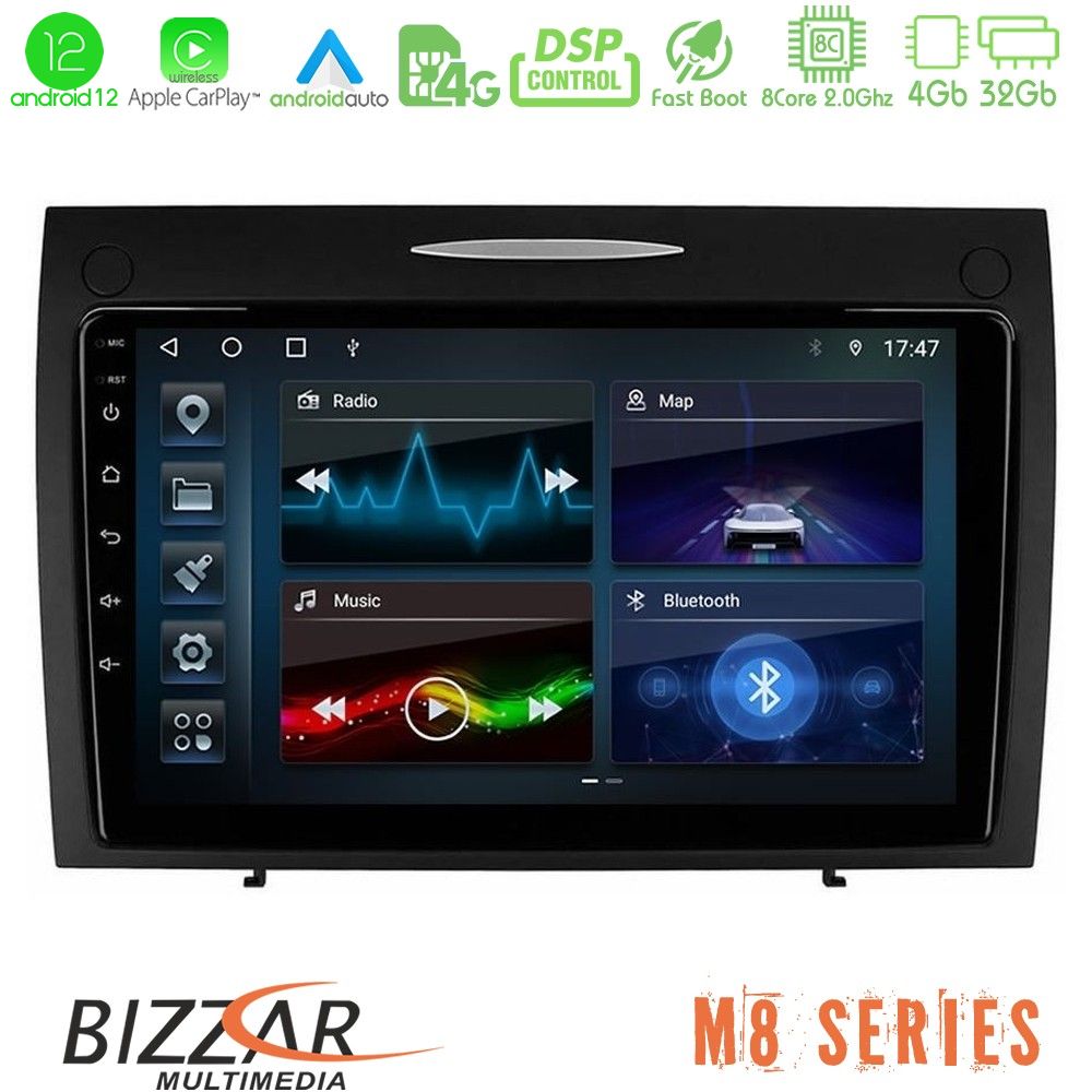 Bizzar m8 Series Mercedes slk Class 8core Android13 4+32gb Navigation Multimedia Tablet 9 u-m8-Mb0804