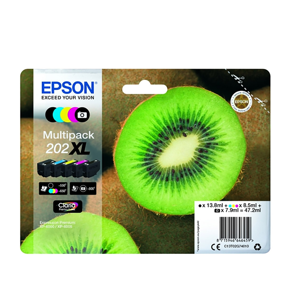 Epson Μελάνι Inkjet 202XL Multipack (C13T02G74010) (EPST02G740)