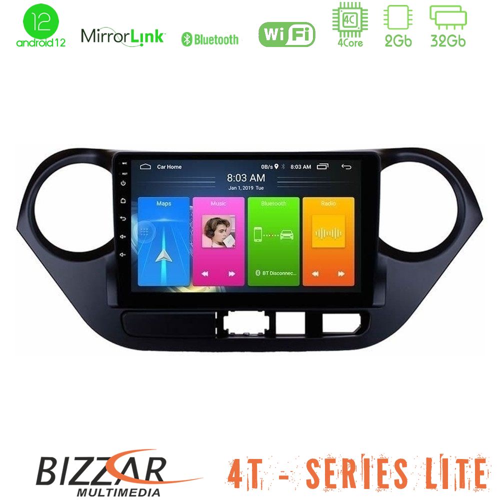 Bizzar 4t Series Hyundai i10 2014-2020 4core Android12 2+32gb Navigation Multimedia Tablet 9 u-lvb-Hy0506