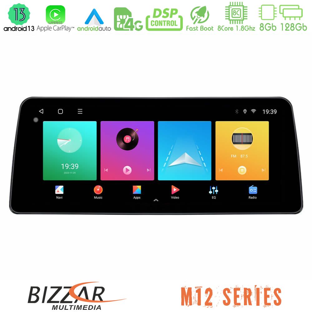 Bizzar car pad m12 Series Mazda mx-5 2006-2008 8core Android 12 8+128gb Navigation Multimedia Tablet 12.3 u-m12-Mz049n