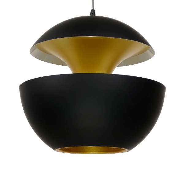 GloboStar® SEVILLE BLACK 01269 Μοντέρνο Κρεμαστό Φωτιστικό Οροφής Μονόφωτο 1 x E27 AC220-240V IP20 - Φ35 x Υ35cm - Μαύρο Μεταλλικό Φιγούρα