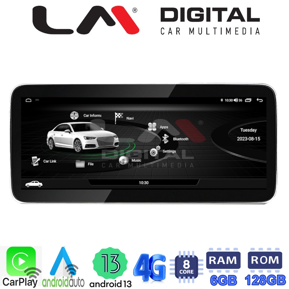 LM Digital - LM GH6 310 HIGH Οθόνη OEM Multimedia Αυτοκινήτου για AUDI A4 2009 > 2017 με Navi (CarPlay/AndroidAuto/BT/GPS/WIFI/GPRS) electriclife