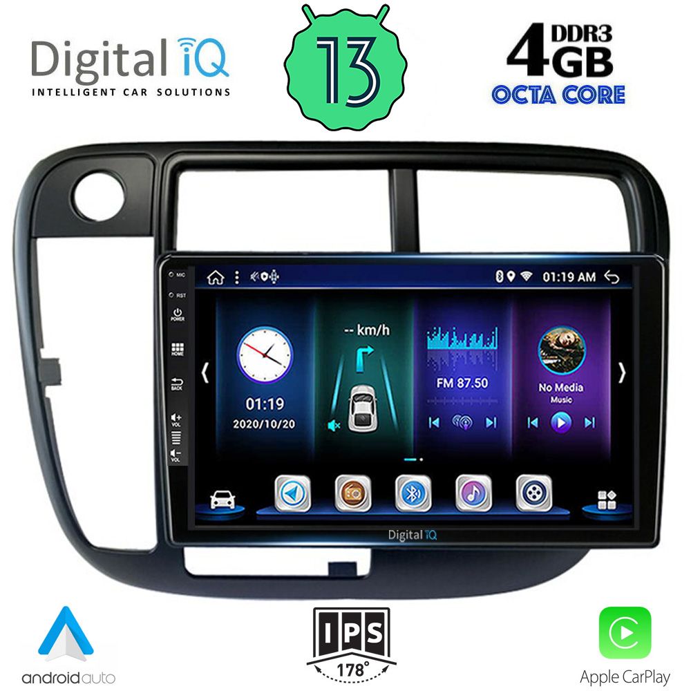 DIGITAL IQ BXD 6186_CPA CLIMA (9inc) MULTIMEDIA TABLET OEM HONDA CIVIC mod. 1995-2001