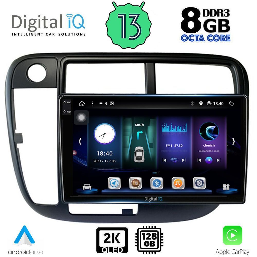 DIGITAL IQ BXD 11186_CPA CLIMA (9inc) MULTIMEDIA TABLET for HONDA CIVIC mod. 1995-2001