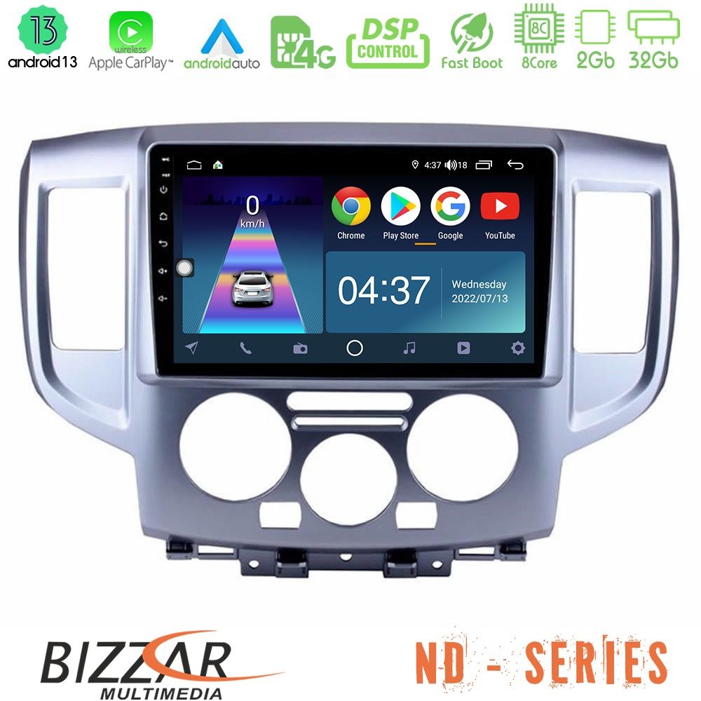 Bizzar nd Series 8core Android13 2+32gb Nissan Nv200 Navigation Multimedia Tablet 9 u-nd-Ns391