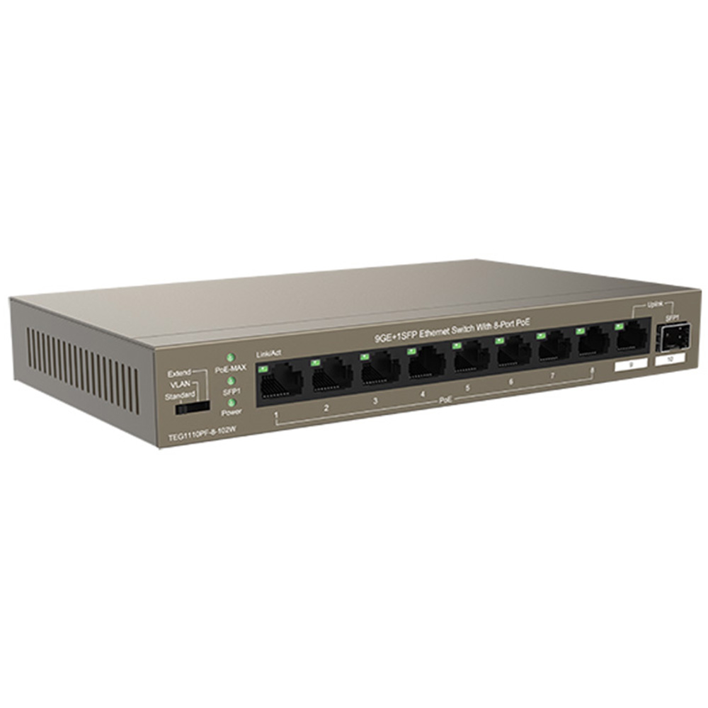 TENDA 9GE+1SFP ETHERNET SWITCH WITH 8-PORT PoE