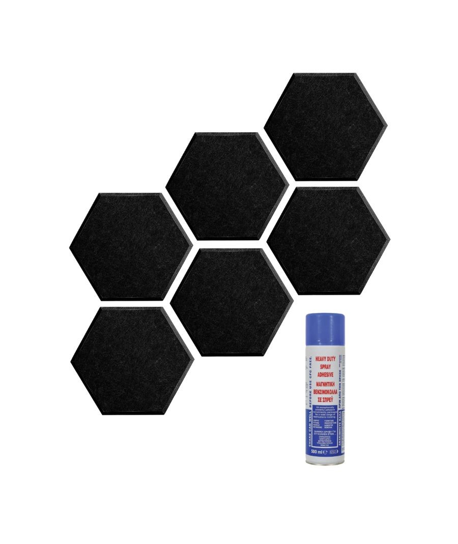 Audiodesigner PET Hexagon Black 6 Ηχοαπορροφητικά Πάνελ 20 cm με Βενζινόκολλα (Σετ) 25828