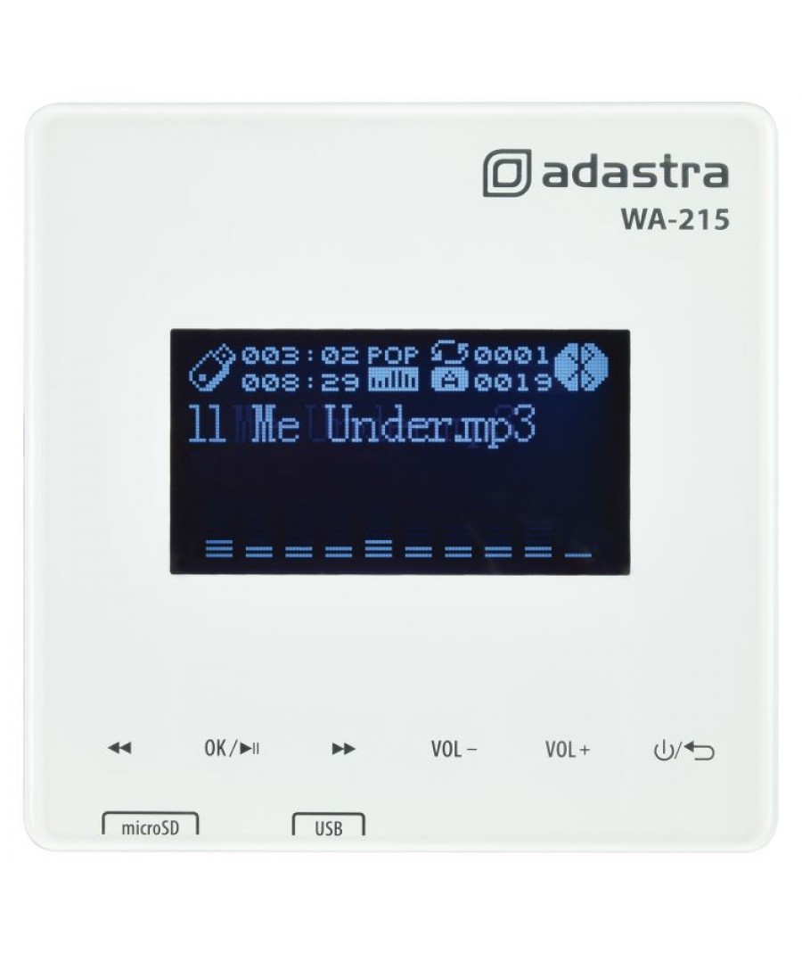 Adastra WA-215 Επιτοίχιος Ενισχυτής με Media Player και Bluetooth 2 x 15W RMS (Τεμάχιο) 11046