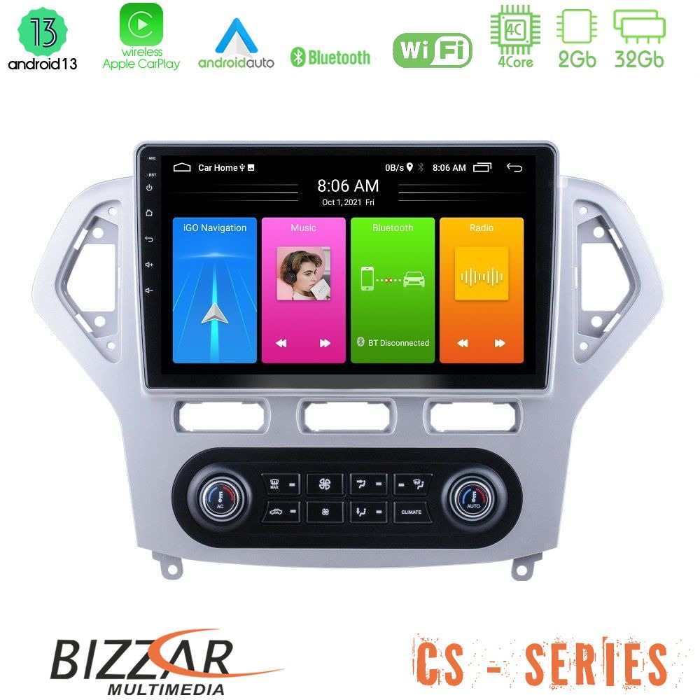 Bizzar cs Series 4core Android13 2+32gb Ford Mondeo 2007-2011 (Auto A/c) Navigation Multimedia Tablet 9 u-cs-Fd0919ac