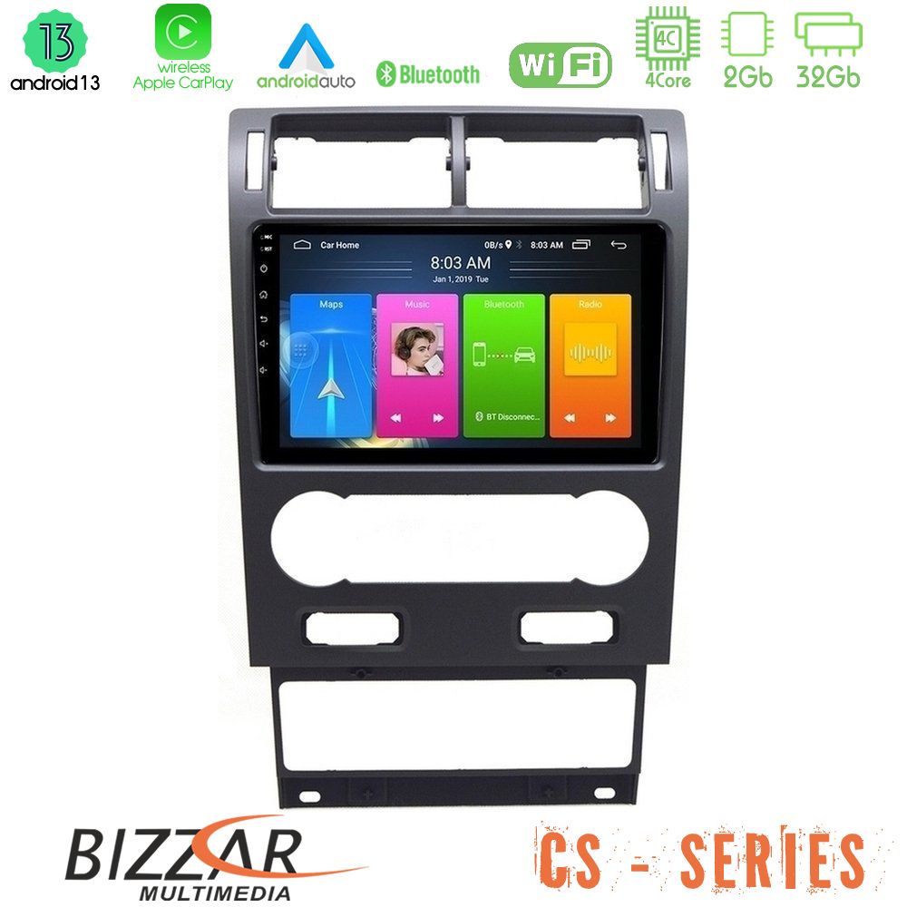 Bizzar cs Series 4core Android13 2+32gb Ford Mondeo 2004-2007 Navigation Multimedia Tablet 9 u-cs-Fd1064