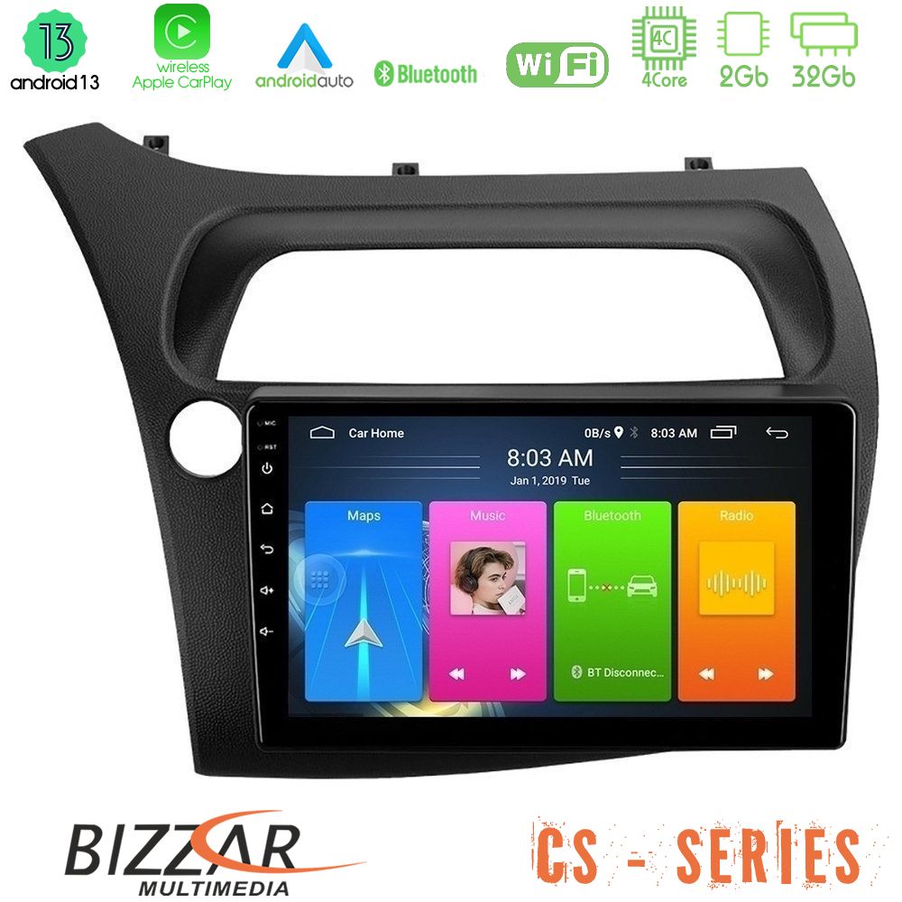 Bizzar cs Series 4core Android13 2+32gb Honda Civic Navigation Multimedia Tablet 9 u-cs-Hd107n