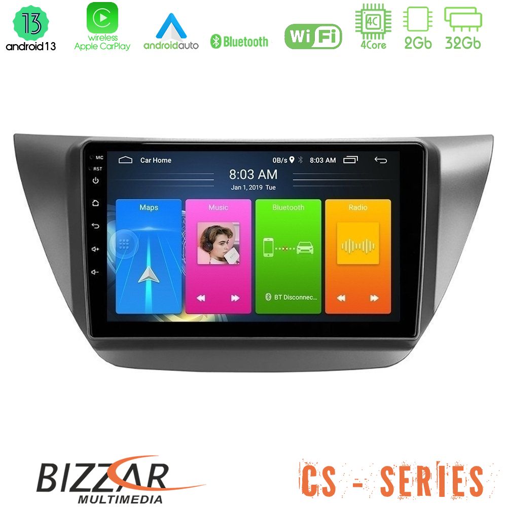 Bizzar cs Series 4core Android13 2+32gb Mitsubishi Lancer 2004 – 2008 Navigation Multimedia Tablet 9 u-cs-Mt608