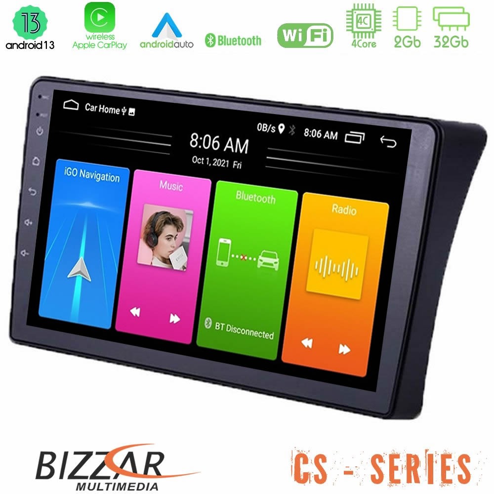 Bizzar cs Series 4core Android13 2+32gb Nissan Navara d40 Navigation Multimedia Tablet 9 u-cs-Ns1354