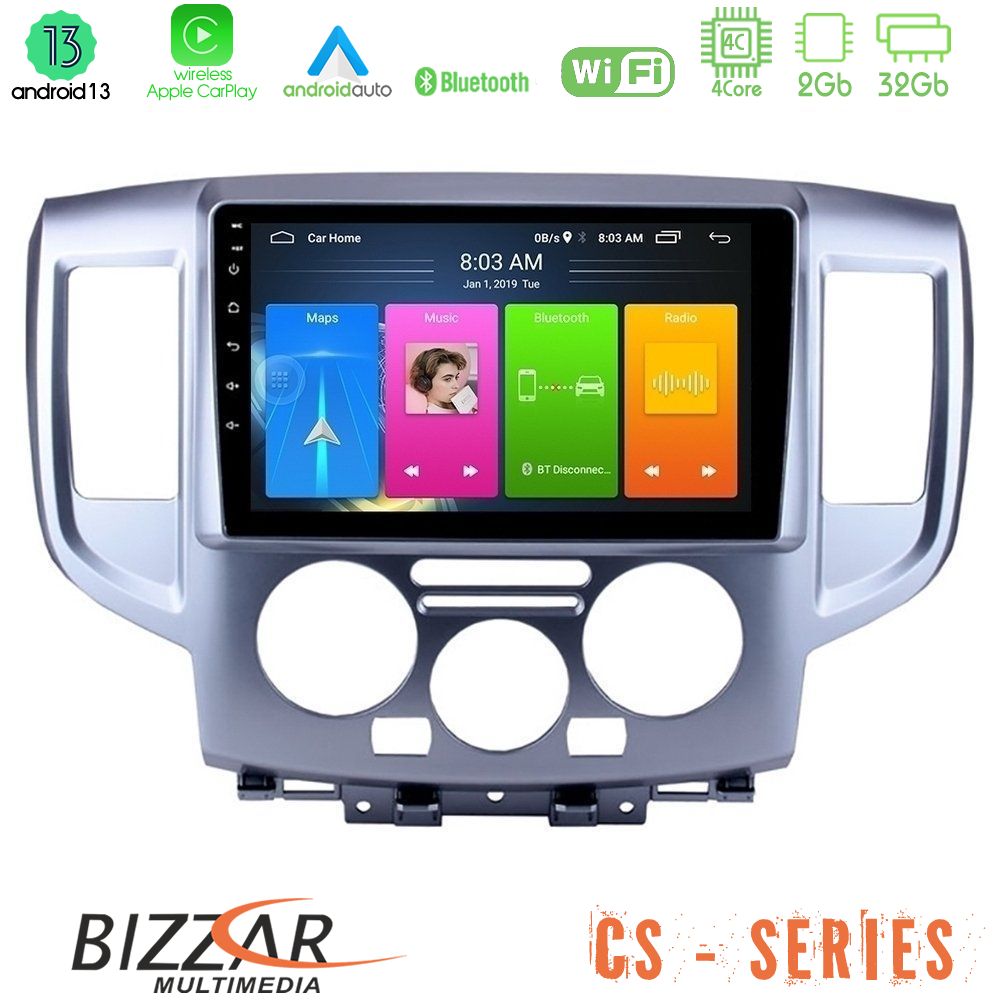 Bizzar cs Series 4core Android13 2+32gb Nissan Nv200 Navigation Multimedia Tablet 9 u-cs-Ns391