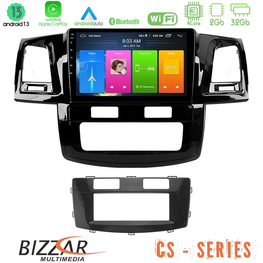 Bizzar cs Series 4core Android13 2+32gb Toyota Hilux 2007-2011 Navigation Multimedia Tablet 9 u-cs-Ty666