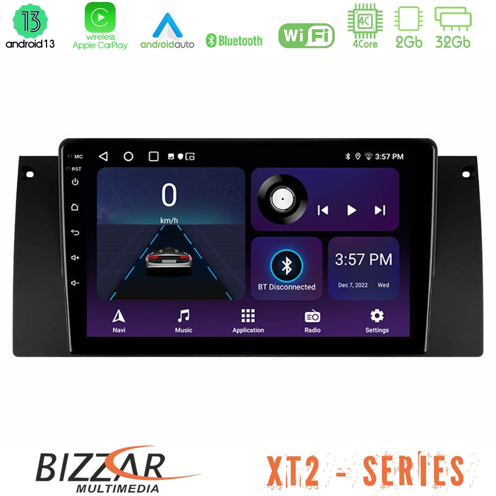 Bizzar xt2 Series 4core Android13 2+32gb bmw 5 Series (E39) / x5 (E53) Navigation Multimedia Tablet 9 u-xt2-Bm0604