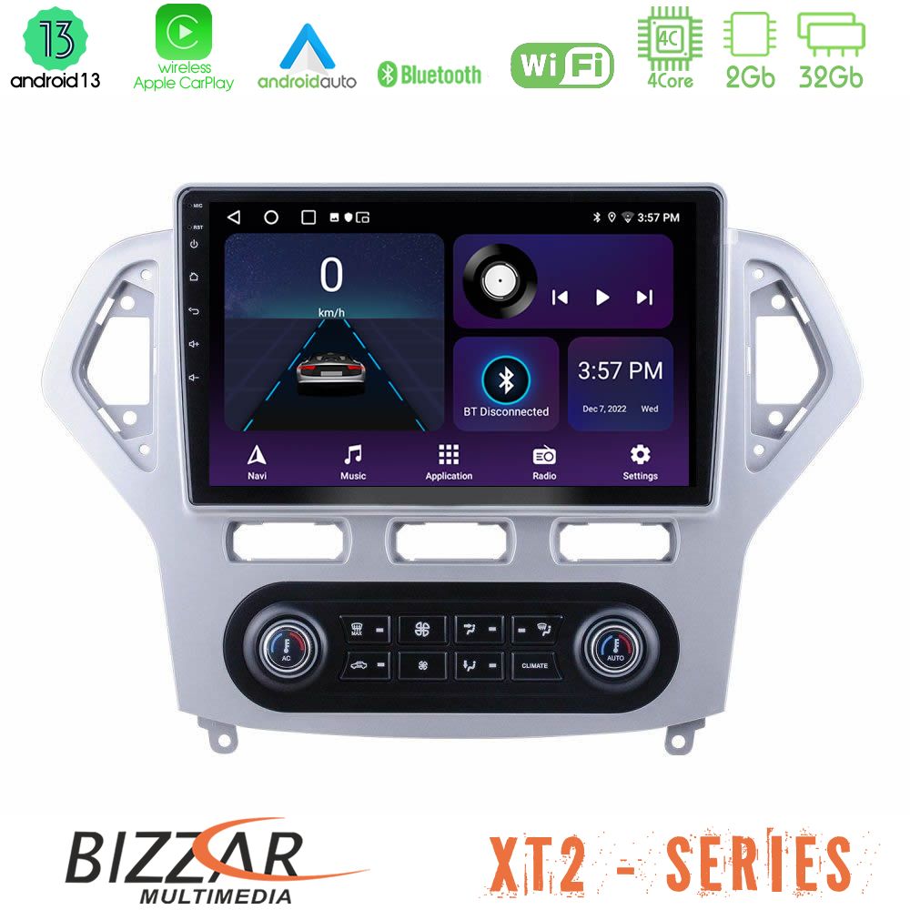 Bizzar xt2 Series 4core Android13 2+32gb Ford Mondeo 2007-2011 (Auto A/c) Navigation Multimedia Tablet 9 u-xt2-Fd0919ac