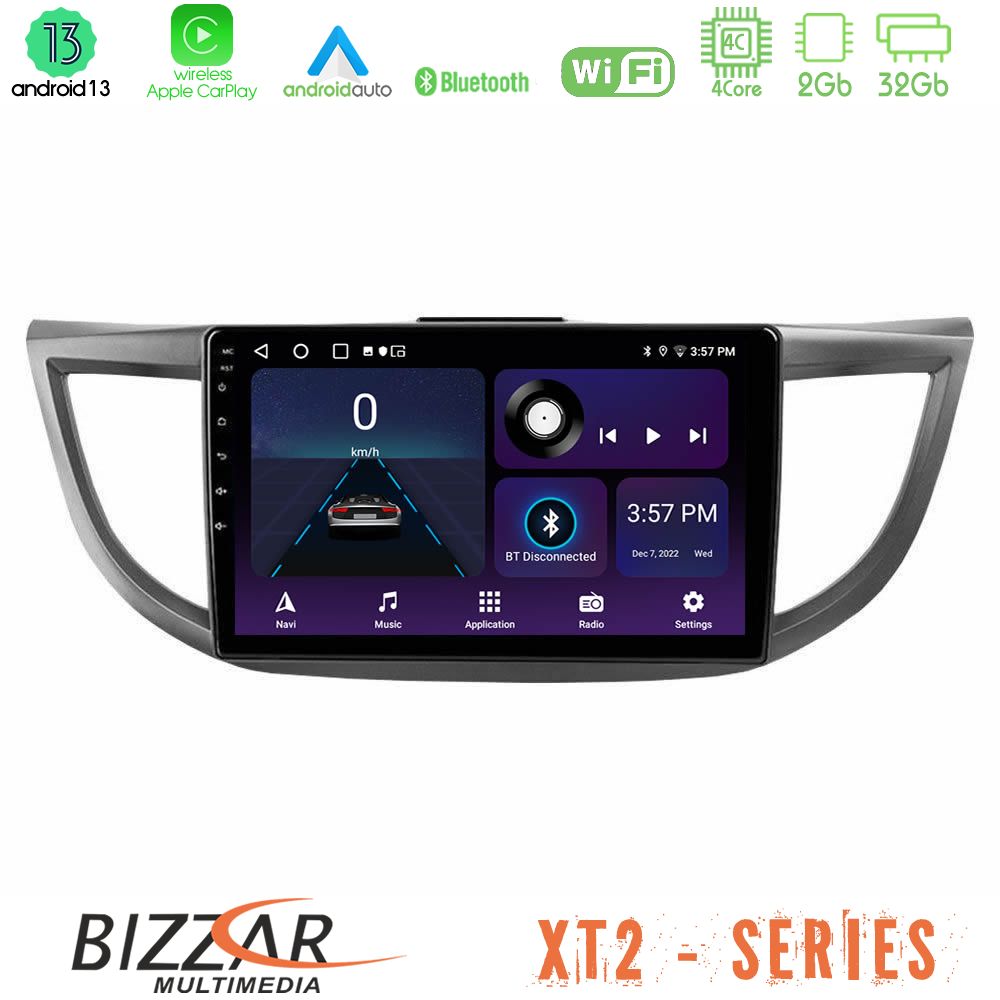 Bizzar xt2 Series 4core Android13 2+32gb Honda crv 2012-2017 Navigation Multimedia Tablet 9 u-xt2-Hd0012