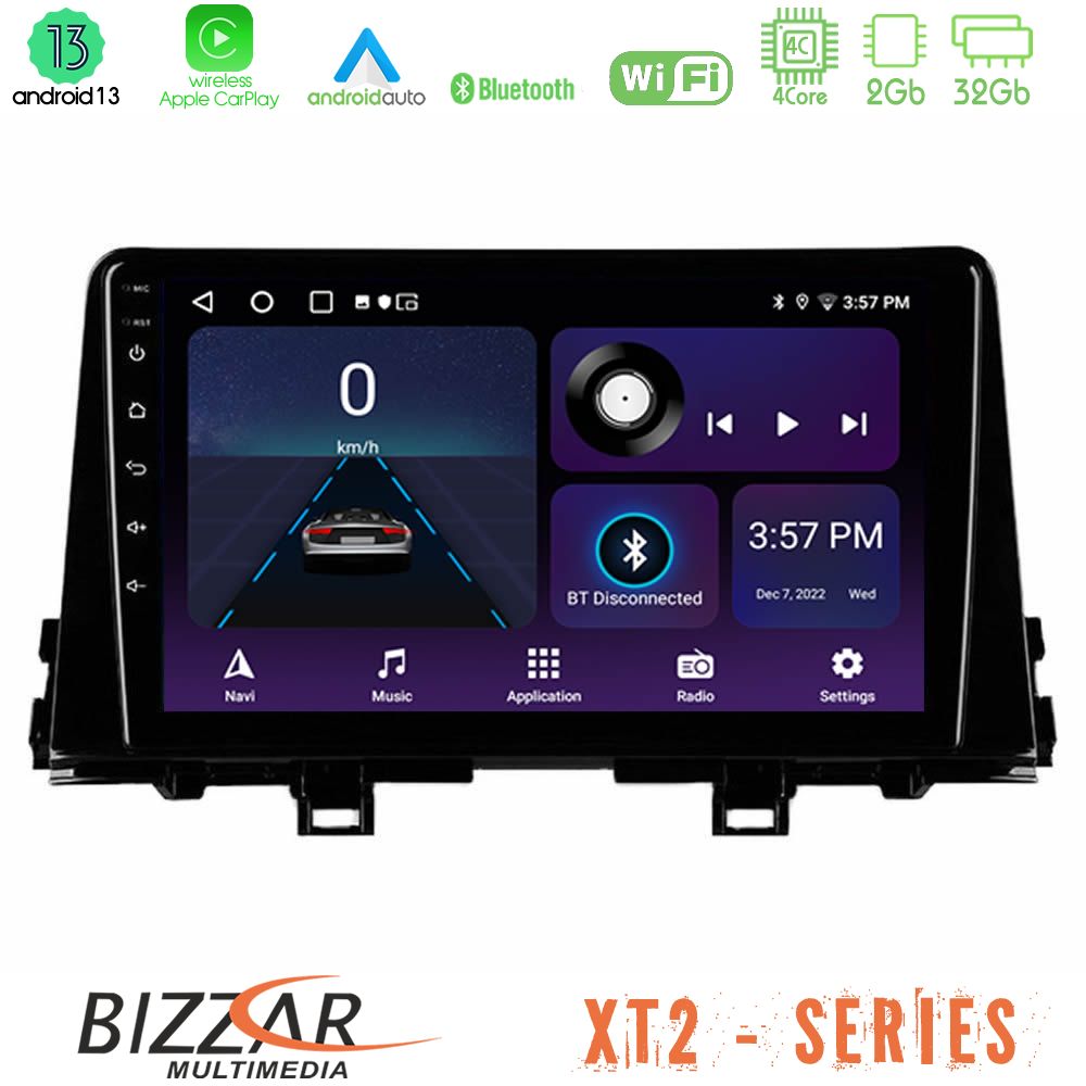 Bizzar xt2 Series 4core Android13 2+32gb kia Picanto 2017-2021 Navigation Multimedia Tablet 9 u-xt2-Ki0756