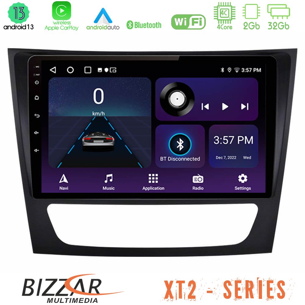 Bizzar xt2 Series 4core Android13 2+32gb Mercedes e Class / cls Class Navigation Multimedia Tablet 9 u-xt2-Mb0760