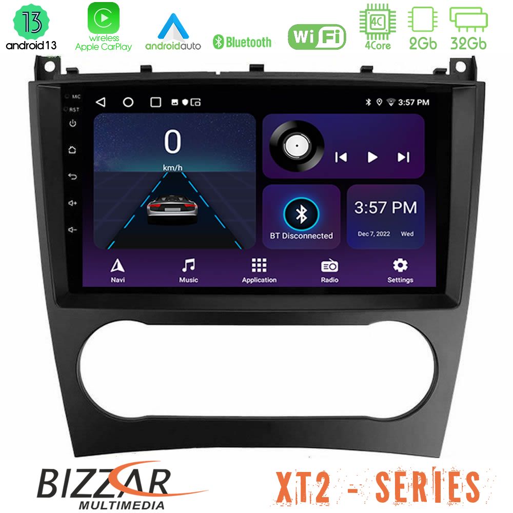 Bizzar xt2 Series 4core Android13 2+32gb Mercedes W203 Facelift Navigation Multimedia Tablet 9 u-xt2-Mb0926