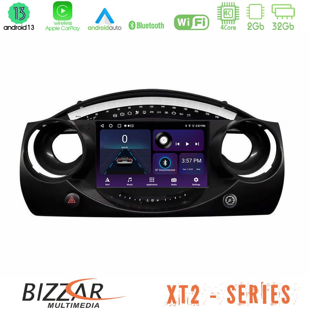 Bizzar xt2 Series 4core Android13 2+32gb Mini Cooper r50 Navigation Multimedia Tablet 9 u-xt2-Mn1521