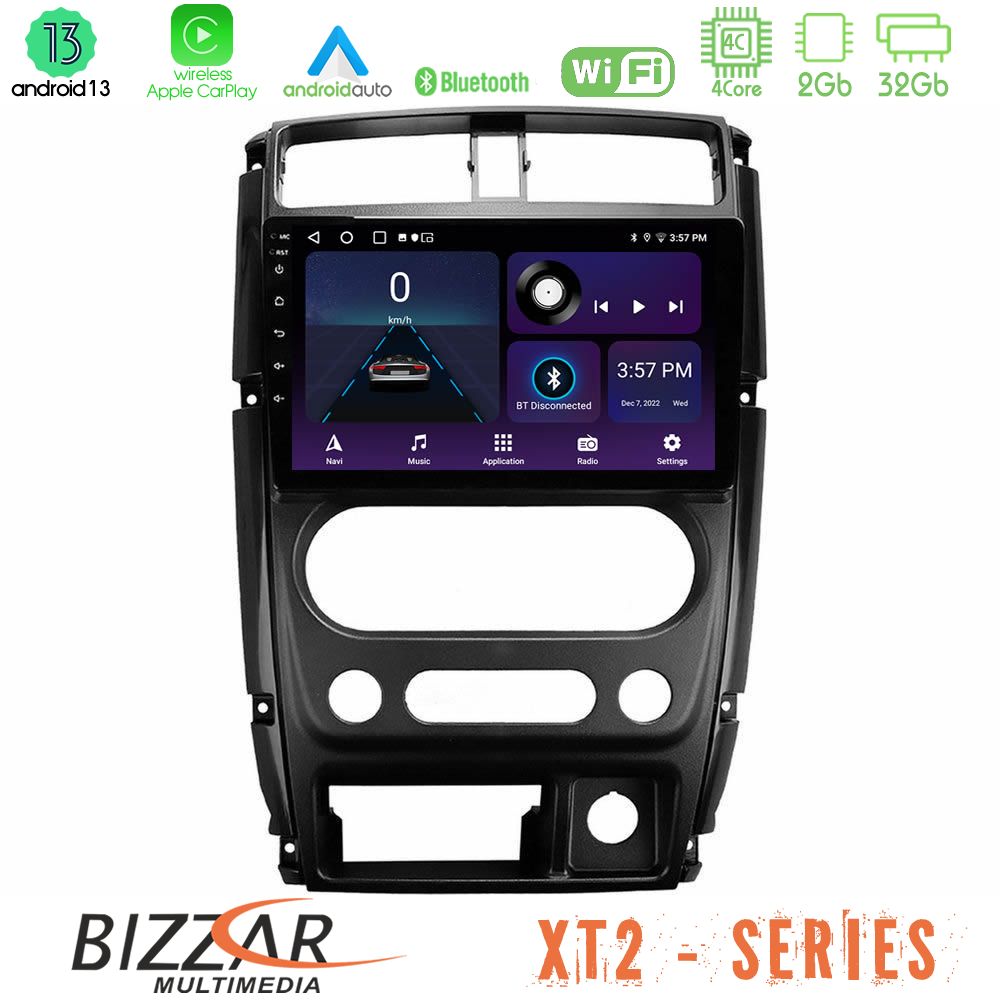 Bizzar xt2 Series 4core Android13 2+32gb Suzuki Jimny 2007-2017 Navigation Multimedia Tablet 9 u-xt2-Sz0874