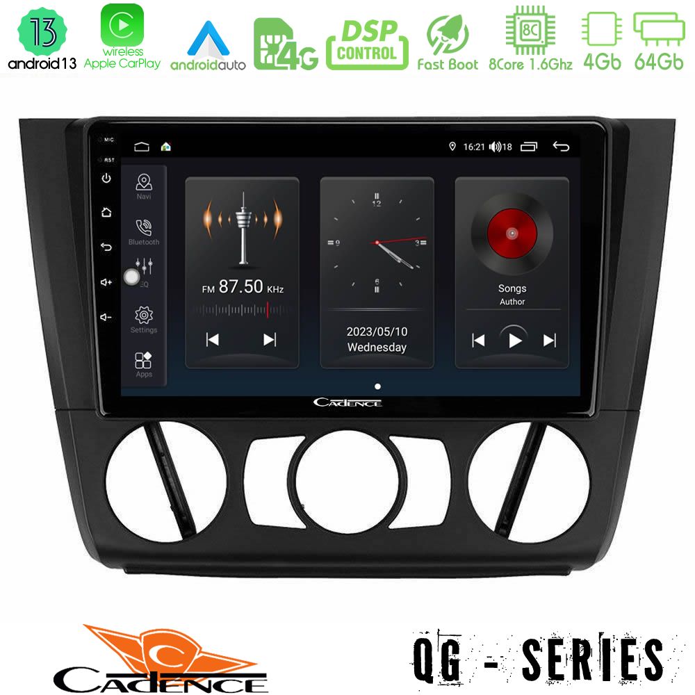 Cadence qg Series 8core Android13 4+64gb bmw 1series E81/e82/e87/e88 (Manual A/c) Navigation Multimedia Tablet 9 u-qg-Bm1011