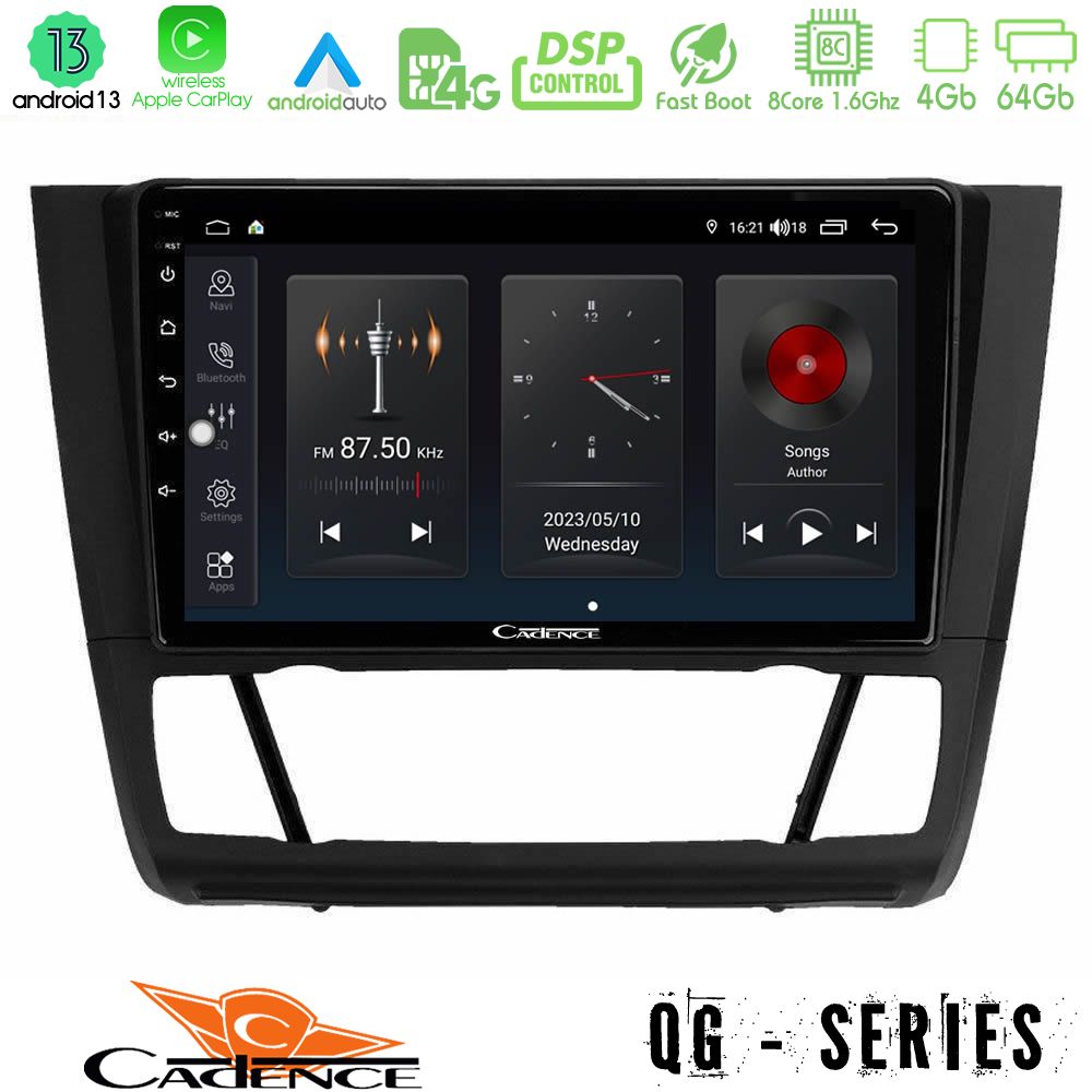 Cadence qg Series 8core Android13 4+64gb bmw 1series E81/e82/e87/e88 (Auto A/c) Navigation Multimedia Tablet 9 u-qg-Bm1012