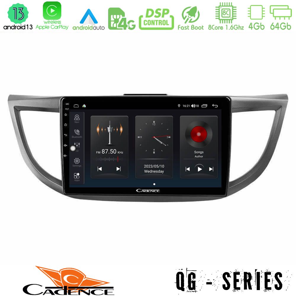 Cadence qg Series 8core Android13 4+64gb Honda crv 2012-2017 Navigation Multimedia Tablet 9 u-qg-Hd0012