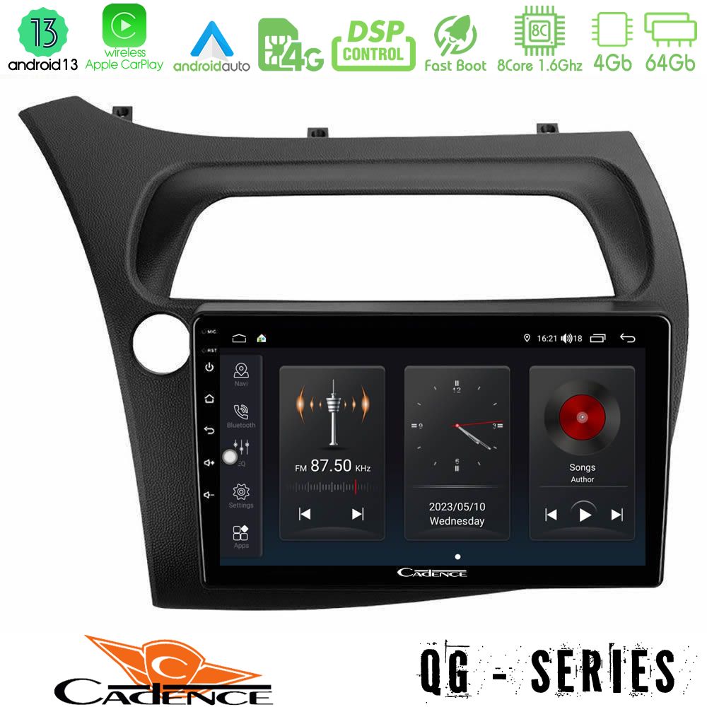 Cadence qg Series 8core Android13 4+64gb Honda Civic Navigation Multimedia Tablet 9 u-qg-Hd107n