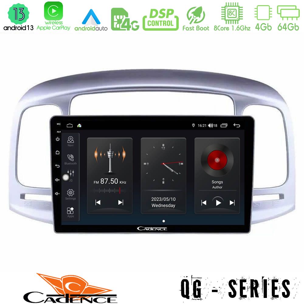 Cadence qg Series 8core Android13 4+64gb Hyundai Accent 2006-2011 Navigation Multimedia Tablet 9 u-qg-Hy0711