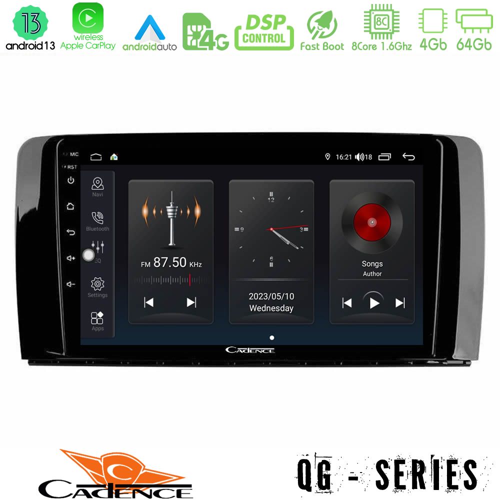 Cadence qg Series 8core Android13 4+64gb Mercedes r Class Navigation Multimedia Tablet 9 u-qg-Mb0781