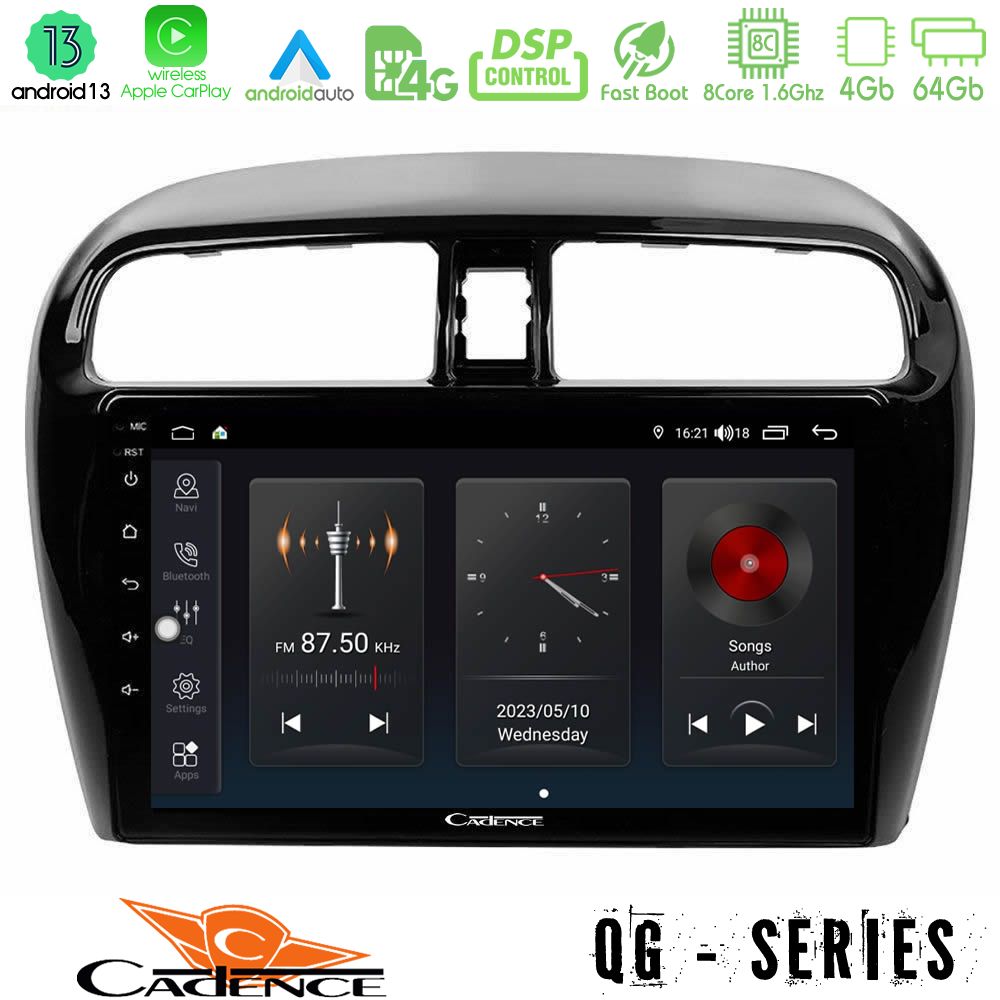 Cadence qg Series 8core Android13 4+64gb Mitsubishi Space Star 2013-2016 Navigation Multimedia Tablet 9 u-qg-Mt0602