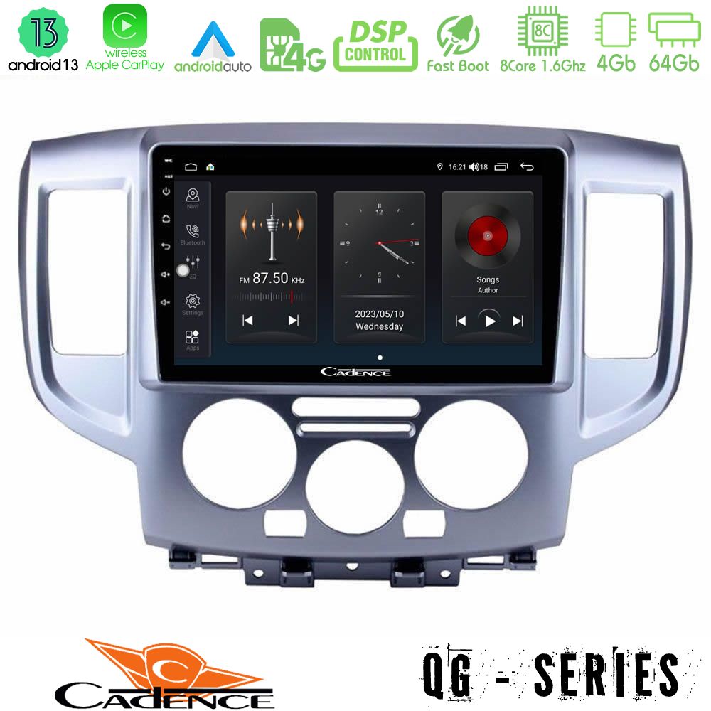 Cadence qg Series 8core Android13 4+64gb Nissan Nv200 Navigation Multimedia Tablet 9 u-qg-Ns391