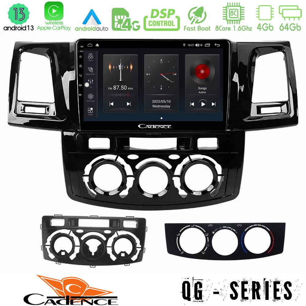 Cadence qg Series 8core Android13 4+64gb Toyota Hilux 2007-2011 Navigation Multimedia Tablet 9 u-qg-Ty0571