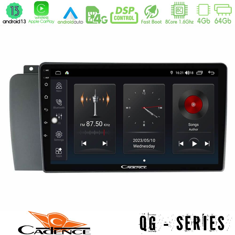 Cadence qg Series 8core Android13 4+64gb Volvo s60 2004-2009 Navigation Multimedia Tablet 9 u-qg-Vl1514