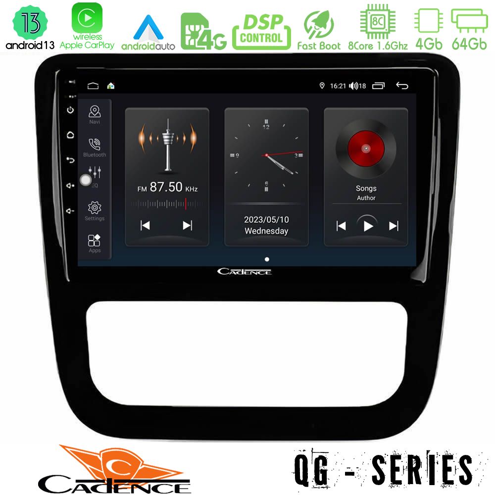 Cadence qg Series 8core Android13 4+64gb vw Scirocco 2008-2014 Navigation Multimedia Tablet 9 (Μαύρο Γυαλιστερό) u-qg-Vw0057bl