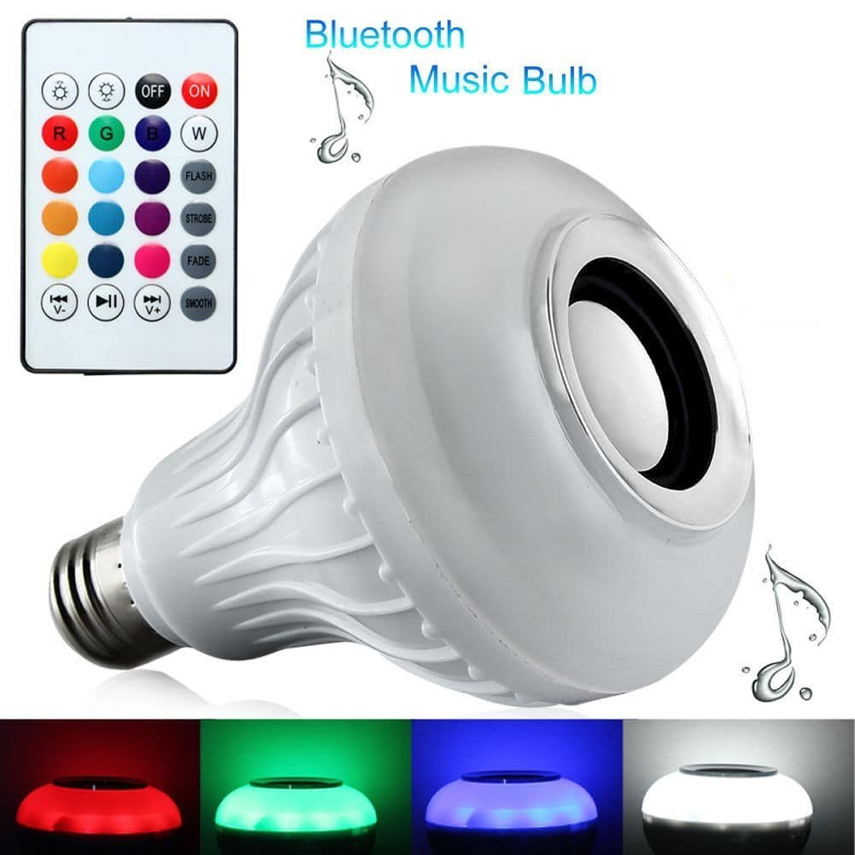 100288 Λάμπα E27 12Watt Bluetooth με Ηχείο και Ασύρματο Χειριστήριο RGBW