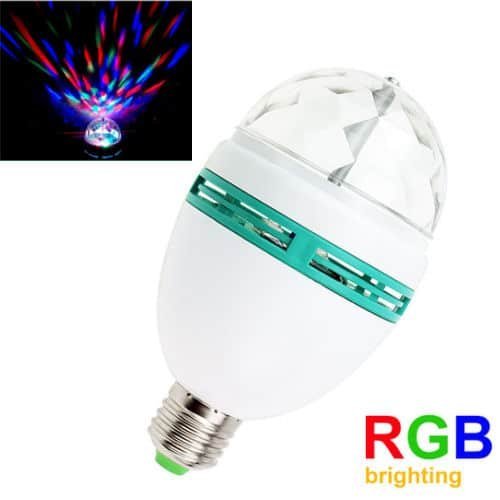 RGB Λαμπτήρας LED E27 Περιστρεφόμενος 9Watt