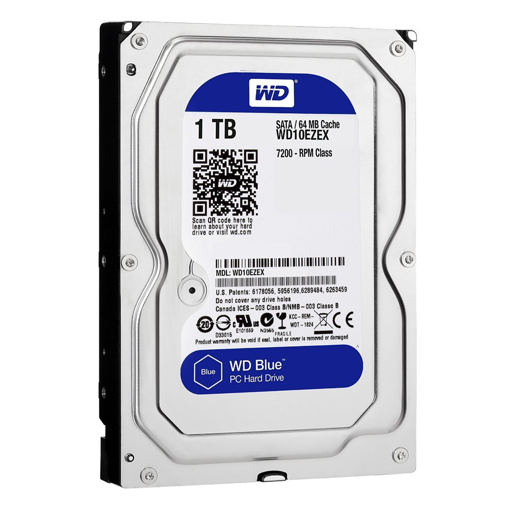 Western Digital Εσωτερικός Σκληρός Δίσκος 1 TB (Blue 3.5") (WD10EZEX)