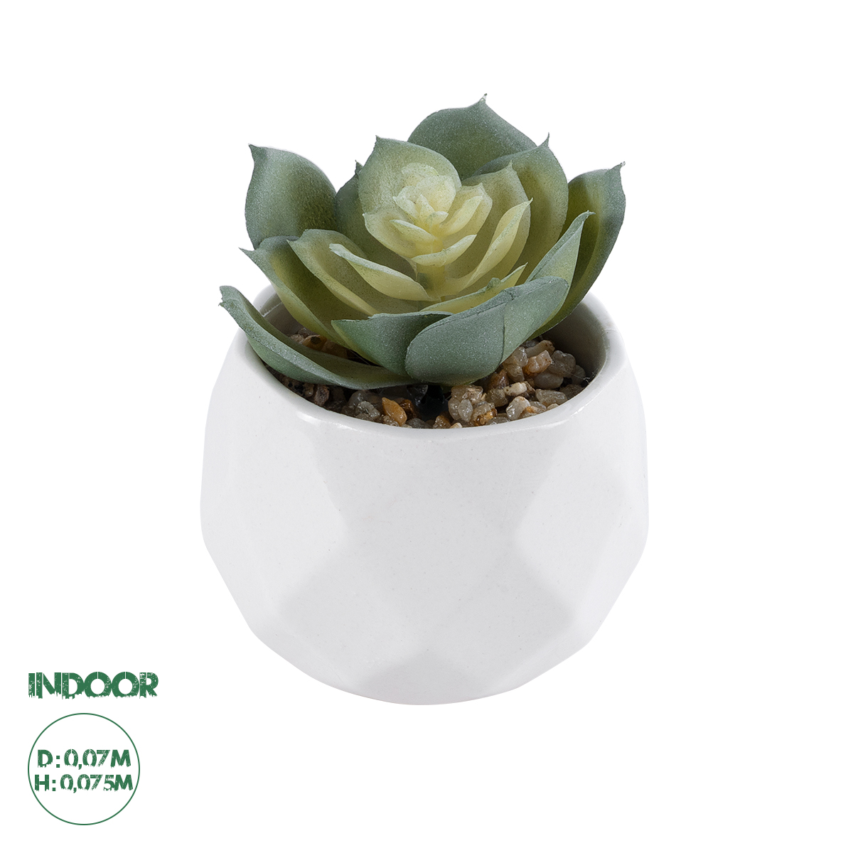 GloboStar® Artificial Garden SUCCULENT ECHEVERIA 20980 Διακοσμητικό Φυτό Παχύφυτο Εχεβέρια Υ7.5cm