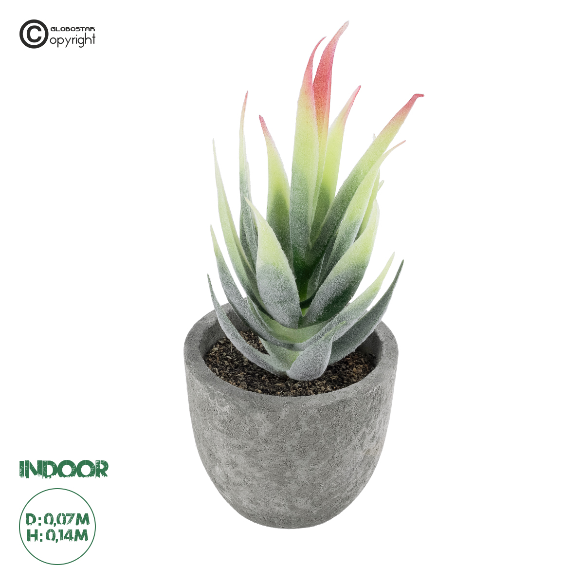 GloboStar® Artificial Garden SUCCULENT ALOE 21009 Διακοσμητικό Φυτό Παχύφυτο Αλόη Υ14cm