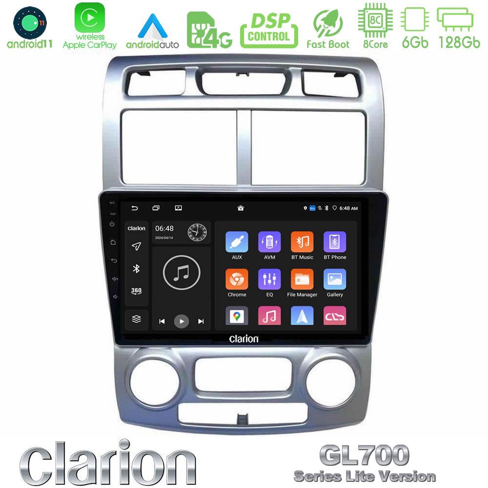 Clarion Gl700 Lite Series 8core Android11 6+128gb kia Sportage 2005-2008 Navigation Multimedia Tablet 9″ με Carplay &Amp; Android Auto u-G76l-Ki1044