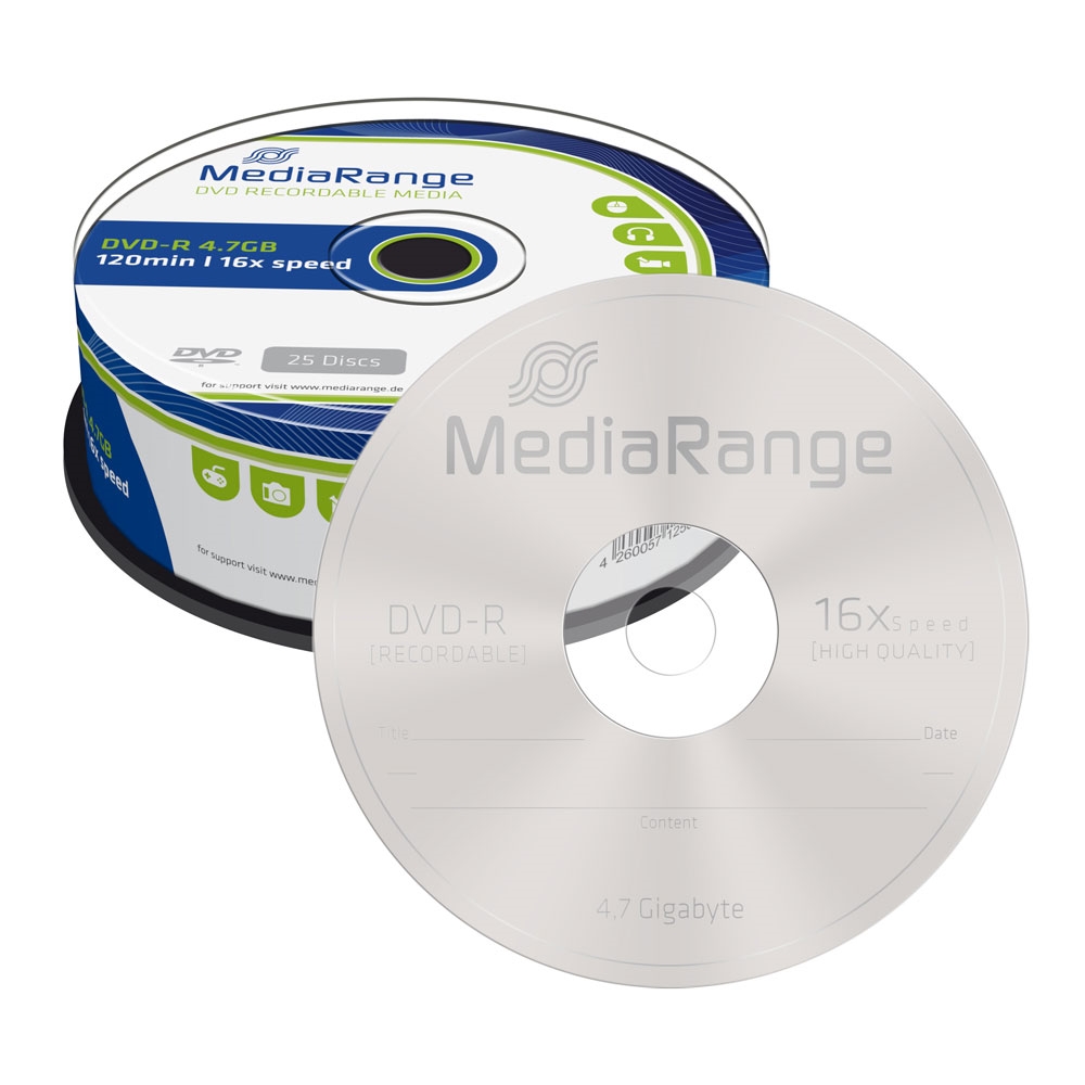 MediaRange DVD-R 120' 4.7GB 16x Cake Box x 25 (MR403)