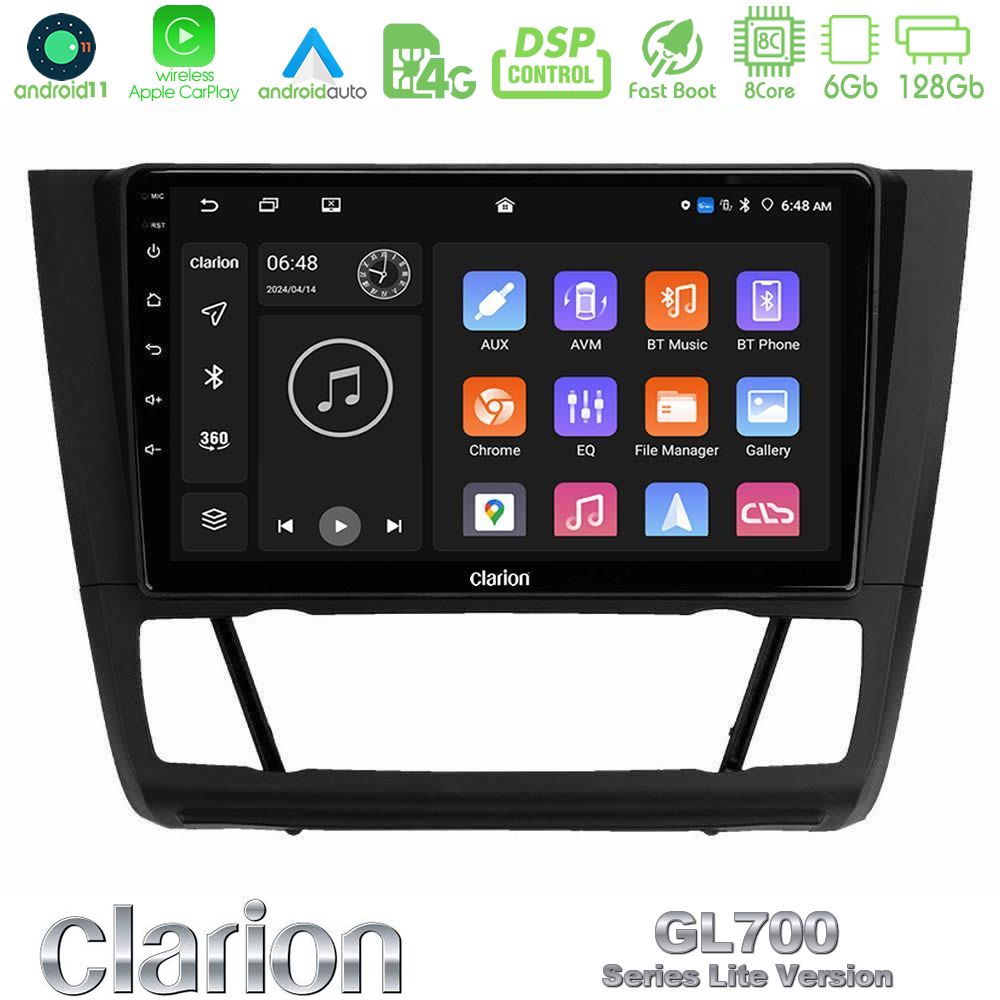 Clarion Gl700 Lite Series 8core Android11 6+128gb bmw 1series E81/e82/e87/e88 (Auto A/c) Navigation Multimedia Tablet 9 με Carplay &Amp; Android Auto u-G76l-Bm1012