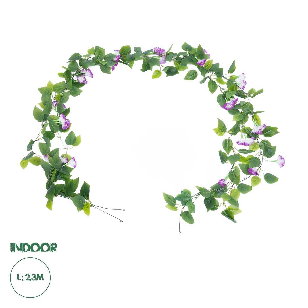 GloboStar® Artificial Garden MORNING GLORY GARLAND 21152 Τεχνητή Διακοσμητική Γυρλάντα Ορτανσίας Φ20 x Υ230cm Σετ 2 τεμαχίων